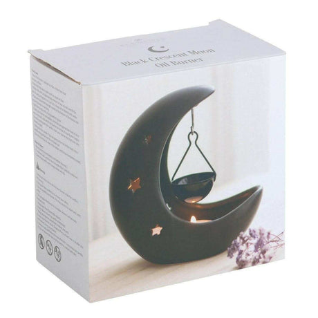 The Fashion Gift Shop: Black Crescent Moon Hanging Oil Burner for Home Decor by Spirit of equinox, Oil Burner & Wax Melters