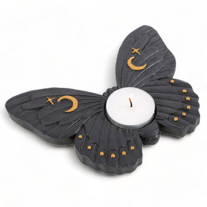Black Moth Tealight Candle Holder - Tea Light Holder by Spirit of equinox
