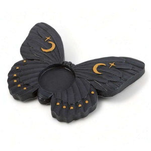 The Fashion Gift Shop: Black Moth Tealight Candle Holder for Enchanting Decor by Spirit of equinox, Tea Light Holder