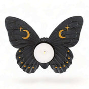 Black Moth Tealight Candle Holder for Enchanting Decor by Spirit of equinox
