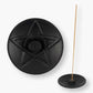 Black Pentagram Terracotta Incense Holder Plate - Incense Holders by Spirit of equinox