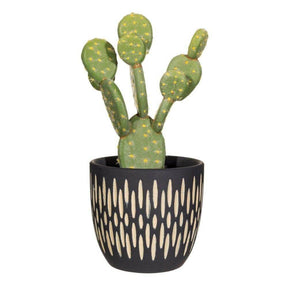 The Fashion Gift Shop: Black Sgraffito Planter, Medium Size Plant Pot by Sass and Belle, Pots and Planters