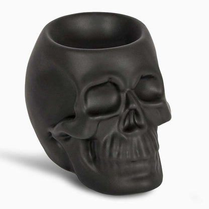 Black Skull Ceramic Oil Burner, Wax Melt Dark Skull Halloween Warmer - Oil Burner & Wax Melters by Spirit of equinox