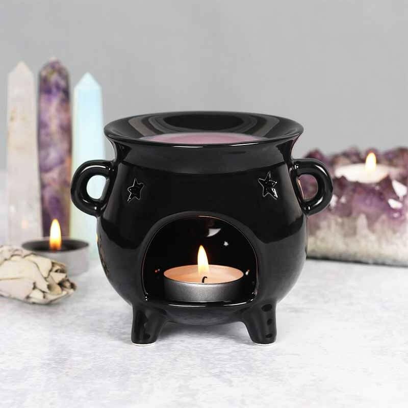 The Fashion Gift Shop: Witches Cauldron Black Wax - Melt Warmer and Oil Burner by Spirit of equinox, Oil Burner & Wax Melters