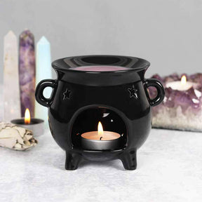 The Fashion Gift Shop: Witches Cauldron Black Wax - Melt Warmer and Oil Burner by Spirit of equinox, Oil Burner & Wax Melters