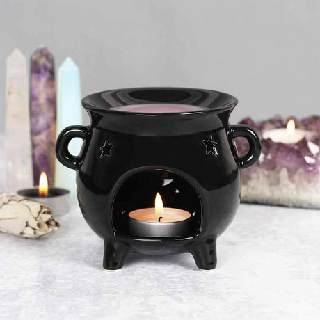 The Fashion Gift Shop: Witches Cauldron Black Wax - Melt Warmer and Oil Burner by Spirit of equinox, Oil Burner & Wax Melters