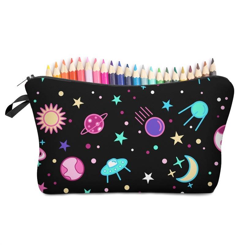 Boy Girls Space Stars and Moons Large Waterproof Pencil Case Cosmetic Bag's - Cosmetic Bags by Fashion Accessories