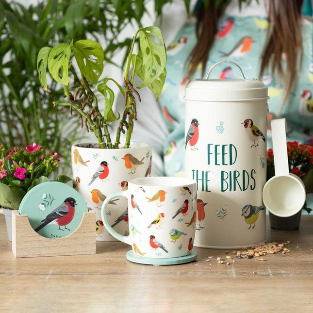 British Garden Birds Ceramic Plant Pot, Blue Tit, Robin, Goldfinch, Bullfinch - Pots & Planters by Jones Home & Gifts