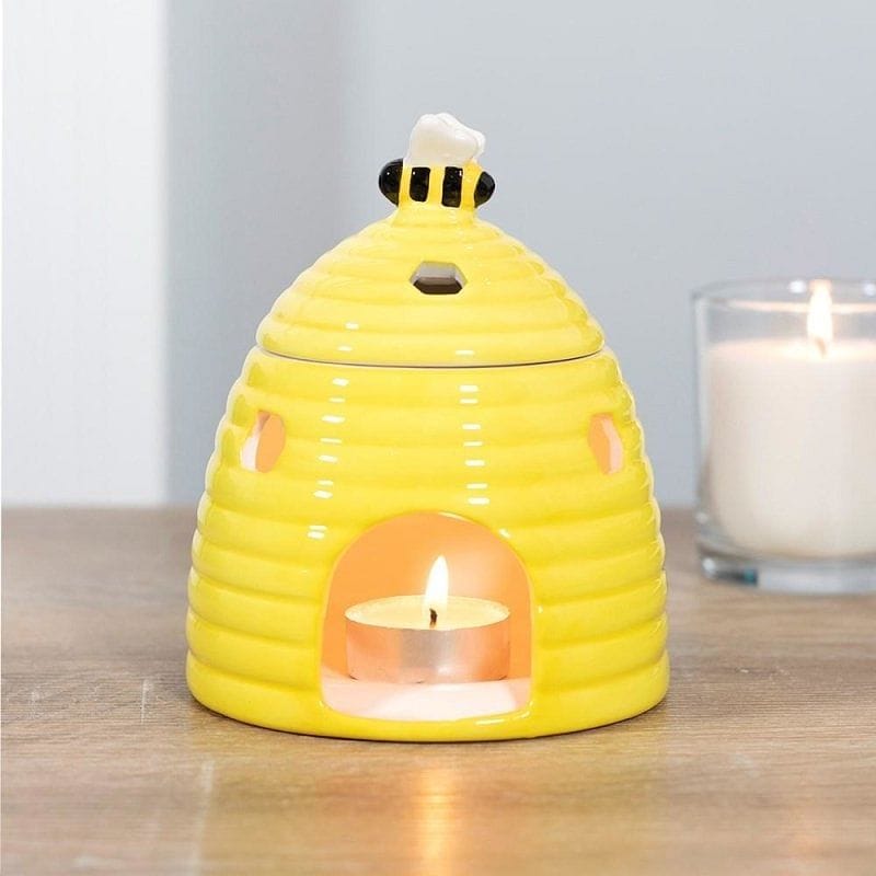 Ceramic Yellow Beehive Honeycomb Oil - Wax Warmers - Oil Burner & Wax Melters by Jones Home & Gifts