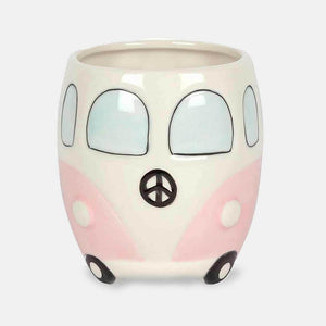 The Fashion Gift Shop: Campervan Novelty Mug in Dark Green and Pale Pink by Jones Home & Gifts, Mugs and Cups