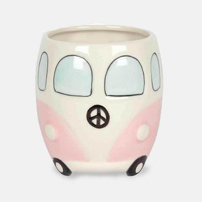 The Fashion Gift Shop: Campervan Novelty Mug in Dark Green and Pale Pink by Jones Home & Gifts, Mugs and Cups
