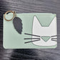 Cat Face Zipped Faux Leather Purses with Keyring - Purses and Wallets by The Fashion Gift Shop