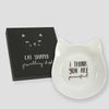 Cat Lady Jewellery Dish with Gift Box - White