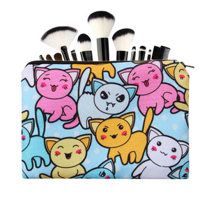 Cartoon Cat Printed Make-Up Case Cosmetic Bags - Cosmetic Bags by Fashion Accessories