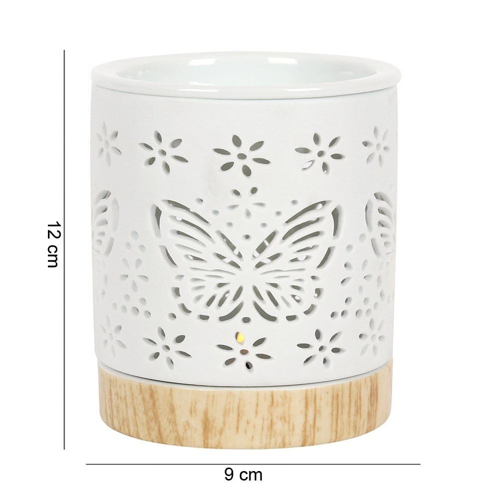 Ceramic Butterfly Oil Burner and Tea Light Holder - Oil Burner & Wax Melters by Jones Home & Gifts