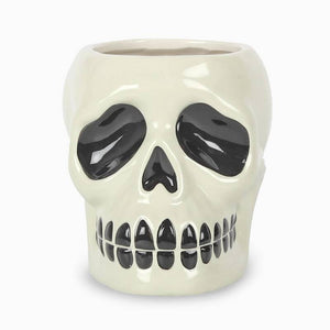 Ceramic Skull Plant Pot, Halloween Treat Holder, Spooky Planter - Pots & Planters by Spirit of equinox
