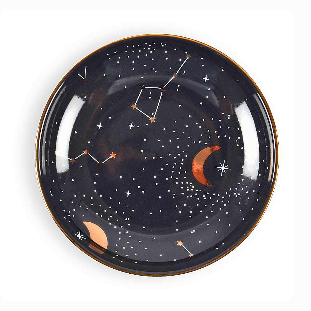 The Fashion Gift Shop: Ceramic Star Sign and Moons Trinket Jewellery Ring Dish by Spirit of equinox, Jewellery Dish