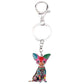 Chihuahua Bag Charm Funky Multi-colour Dog Keyring Metal Key Chain - Bag Charms & Keyrings by Fashion Accessories
