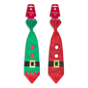 Child Novelty Xmas Glitter Tie Santa Elf Elastic Fancy Dress - Christmas by Gift Maker