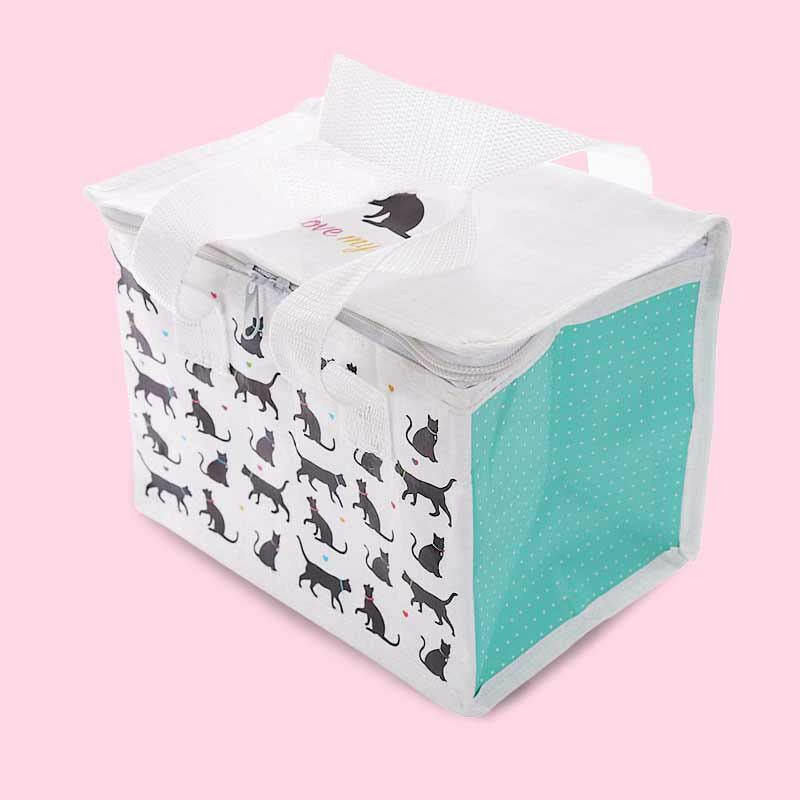 The Fashion Gift Shop: Cat Print Cold Lunch, Picnic, Beach Bag - Keeps Things Cool by Jones Home & Gifts, Insulated lunch bag
