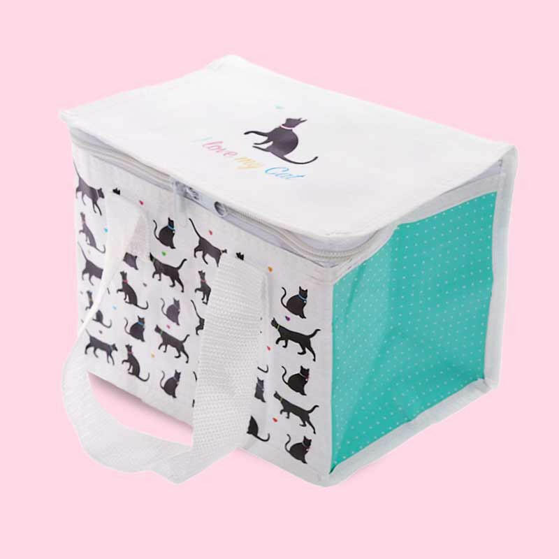 The Fashion Gift Shop: Cat Print Cold Lunch, Picnic, Beach Bag - Keeps Things Cool by Jones Home & Gifts, Insulated lunch bag
