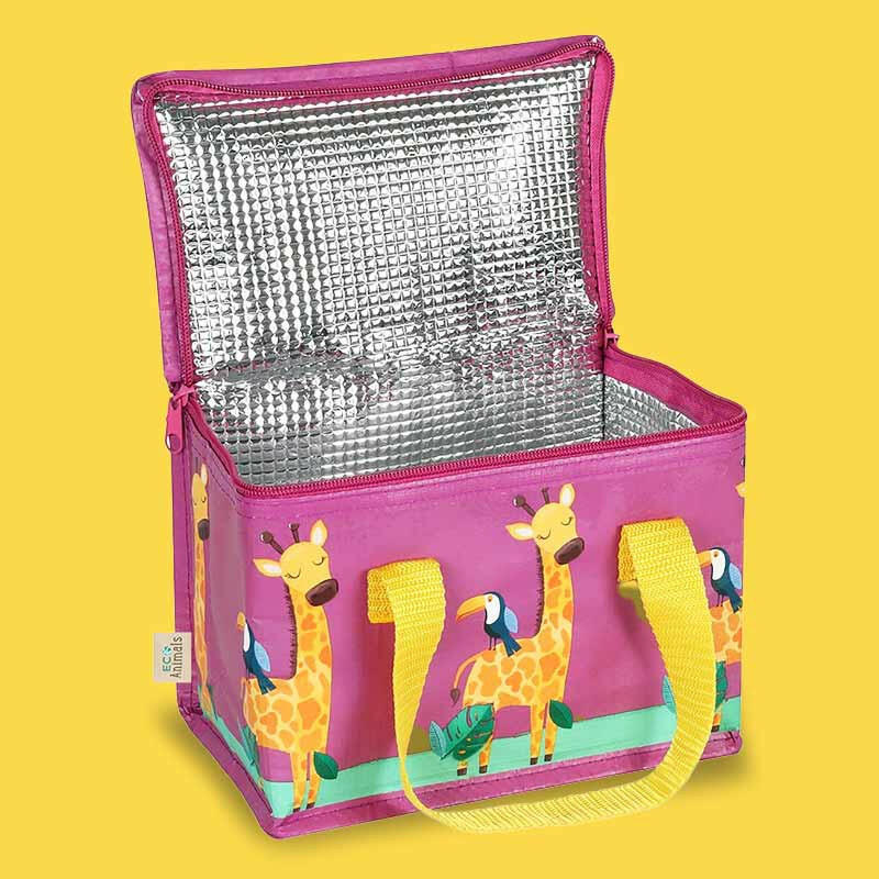 The Fashion Gift Shop: Giraffes Lunch Cool Bag, Recycled Plastic by Jones Home & Gifts, Insulated lunch bag