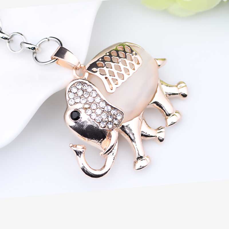 Elephant Keyring Stone Body Gold Colour Keychain or Bag Charm - Bag Charms & Keyrings by Fashion Accessories