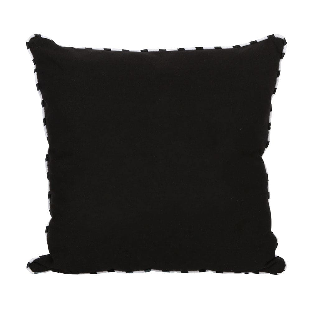 Creepy & Cosy Black and White Striped Edging Halloween Cushion - Sofa Cushions by Spirit of equinox