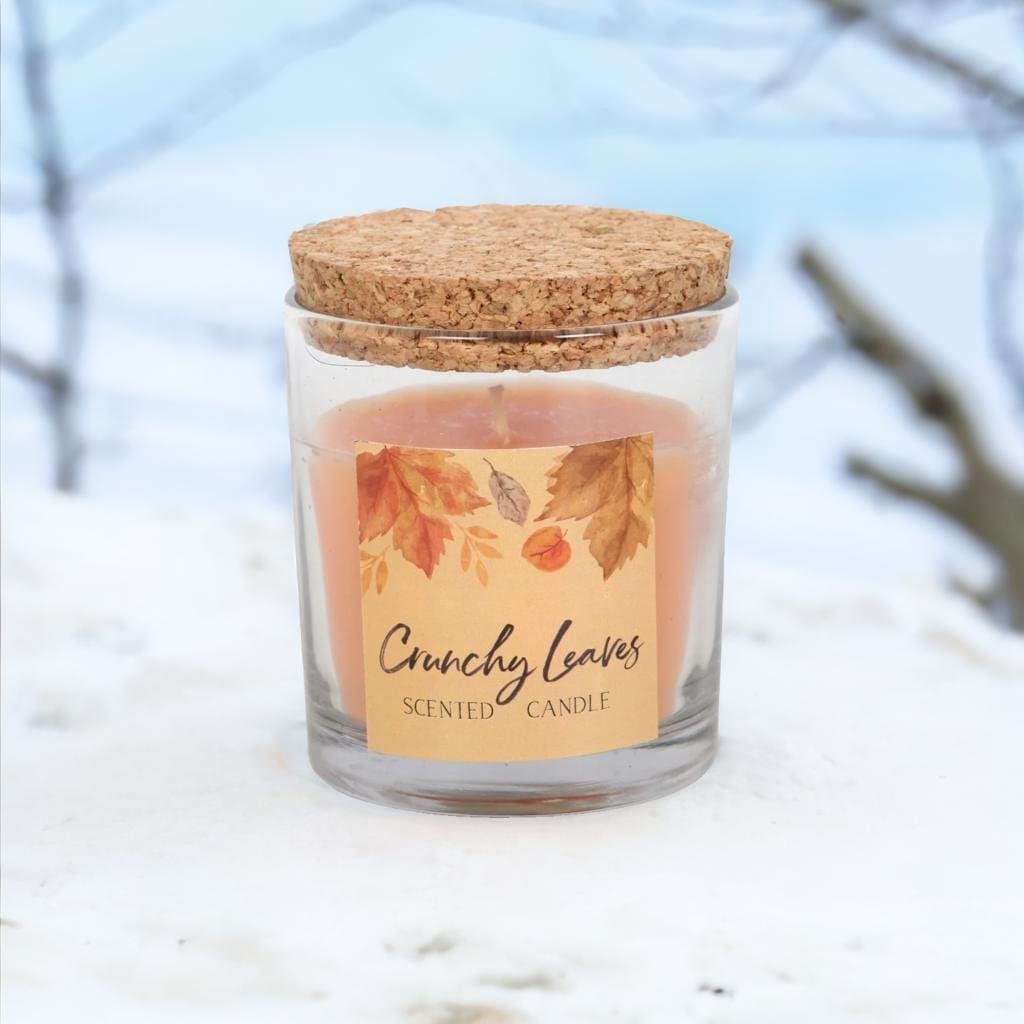 Crunchy Leaves Autumn Candle with Glass Jar and Matching Box - Candles by Elements