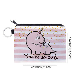 Cute Boys Girls Dinosaur Zipped Purses Coin Wallets.