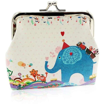 Cute Large Faux Leather Elephant + Owl Coin Purses Card Holder - Large Coin Purse by Fashion Accessories