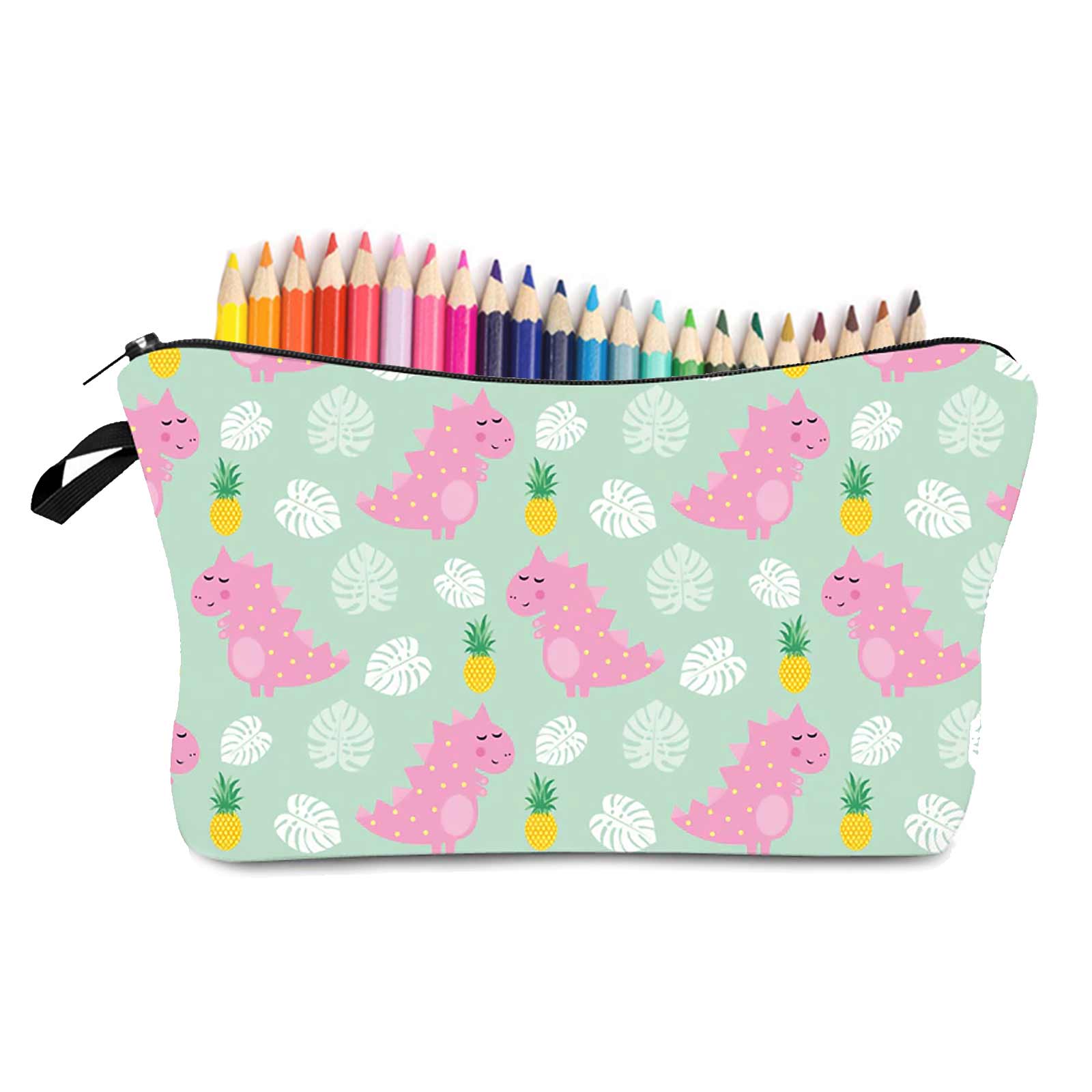 Cute Pink Dinosaurs Pineapple Pencil Cases Brush Holder Bag - Cosmetic Bags by Fashion Accessories