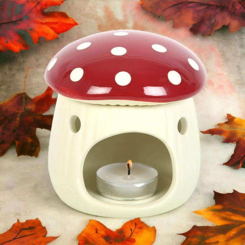 The Fashion Gift Shop: Dark Forest Mushroom Shaped Oil Burner and Wax Warmer Decor by Spirit of equinox, Oil Burner & Wax Melters