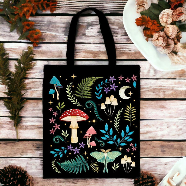 Dark Forest Print Cotton Tote Bag - Lunch Boxes & Totes by Spirit of equinox