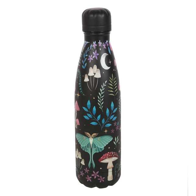 Dark Forest Print Metal Water Bottle, Eco Friendly Mystical Forest - Water Bottles by Spirit of equinox