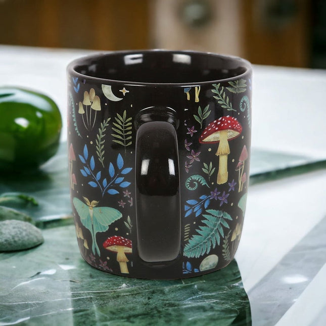 Dark Forest Print Mystical Mushroom Mug - Mugs and Cups by Spirit of equinox