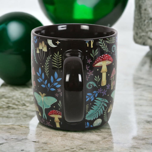 Dark Forest Print Mystical Mushroom Mug - Mugs and Cups by Spirit of equinox