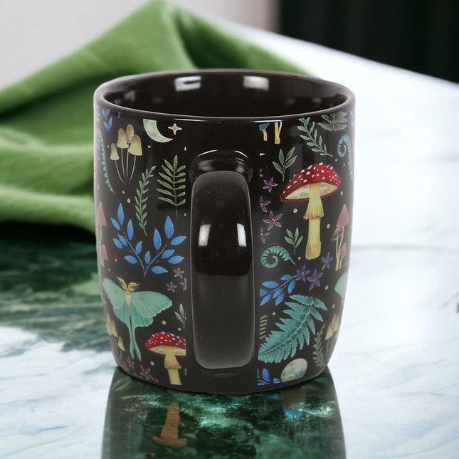 Dark Forest Print Mystical Mushroom Mug - Mugs and Cups by Spirit of equinox