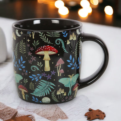 Dark Forest Print Mystical Mushroom Mug.