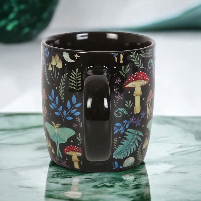 Dark Forest Print Mystical Mushroom Mug - Mugs and Cups by Spirit of equinox