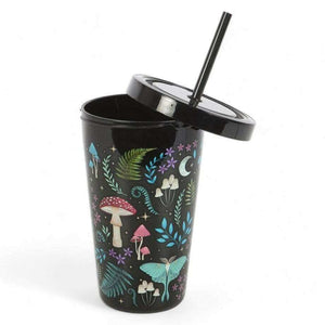 The Fashion Gift Shop: Dark Forest Print Plastic Tumbler with Straw for Drinks by Spirit of equinox, Travel Mug