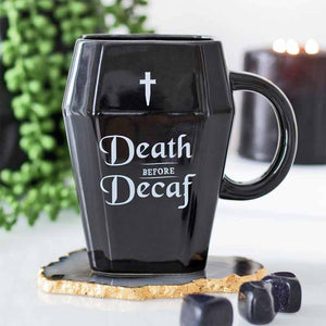 Death Before Decaf Coffin Mug - Mugs and Cups by Spirit of equinox