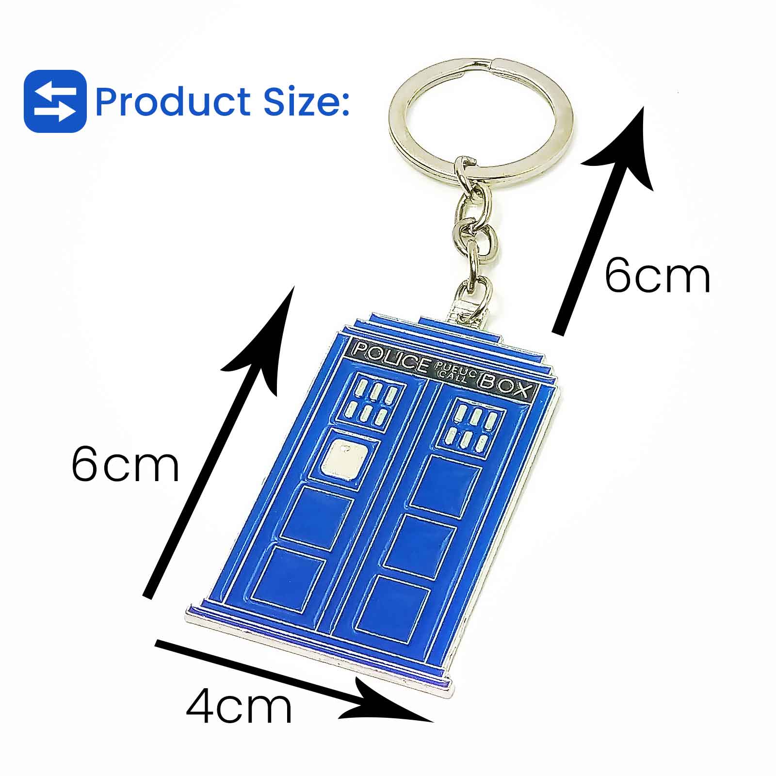 Dr Who Police Box Tardis Blue Keyring - Bag Charms & Keyrings by Fashion Accessories