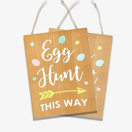 The Fashion Gift Shop: Easter Egg Hunt Hanging Sign - Easter Hunt This Way by Jones Home & Gifts, Hanging Decoration