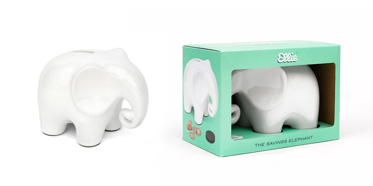 Ellie the Elephant Money Box with Gift Box - Money Box by Luckies