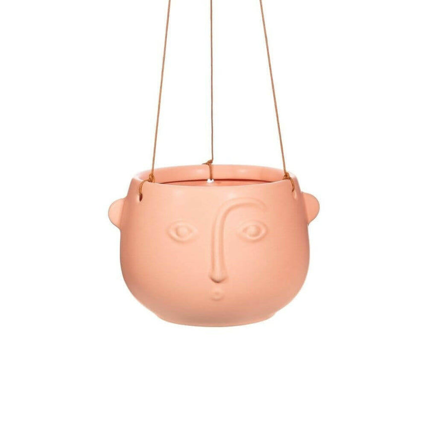 The Fashion Gift Shop: Face Hanging Planter Matte Pink and Matte Black by Sass and Belle, Pots and Planters