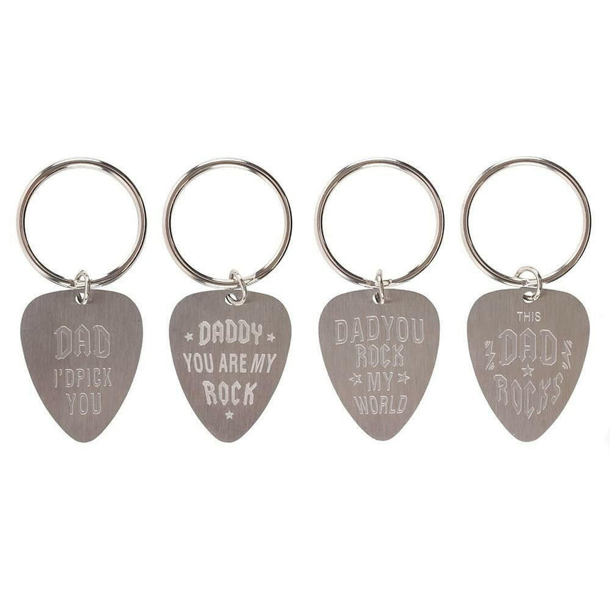 The Fashion Gift Shop: Fathers Day - Dad Rocks Keyring - Plectrum Shape - Daddy Day Gifts by Fashion Accessories, Bag Charms & Keyrings