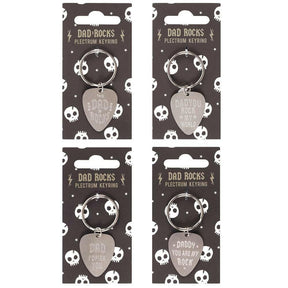 Fathers Day - Dad Rocks Keyring - Plectrum Shape - Daddy Day Gifts by Fashion Accessories