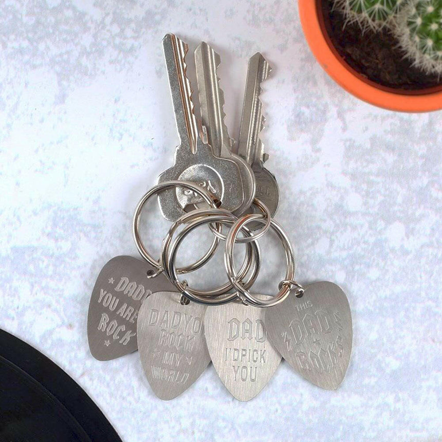 The Fashion Gift Shop: Fathers Day - Dad Rocks Keyring - Plectrum Shape - Daddy Day Gifts by Fashion Accessories, Bag Charms & Keyrings