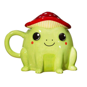 Fergus Frog Mug With Red Mushroom Lid by Sass and Belle